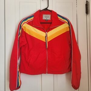 Ashley By 26 International Red Jacket with Rainbow Stripes